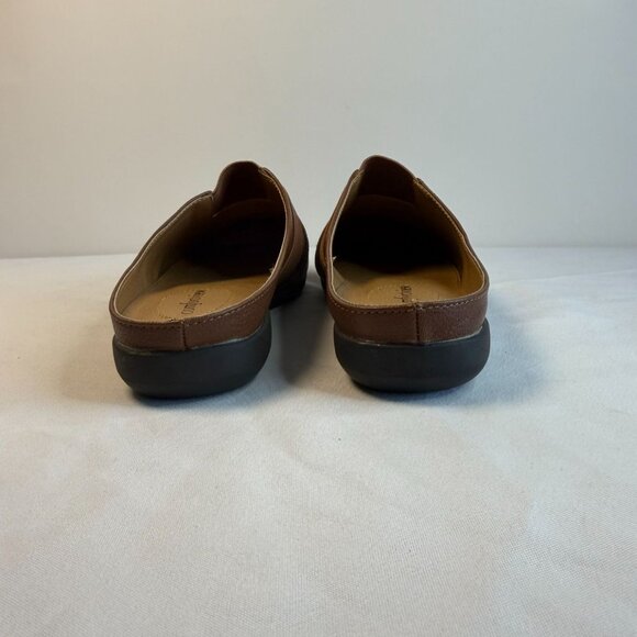 Comfortview The Sarah Womens Size 7.5 Wide Brown Leather Mules Workwear Casual - Picture 8 of 12